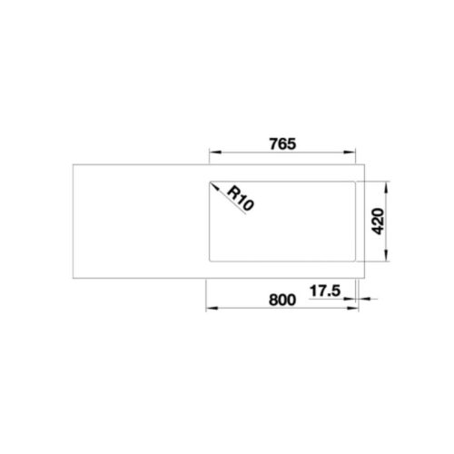 Chậu rửa bát Hafele Quatrus R15 285/435-IU 570.27.169 5 Kích thước của Chậu rửa bát Hafele Quatrus R15 285-435-IU 570.27.169