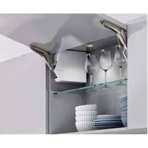 Ảnh thực tế bộ tay nâng FREE FLAP 3.15 E Hafele 372.29.702 nắp trắng