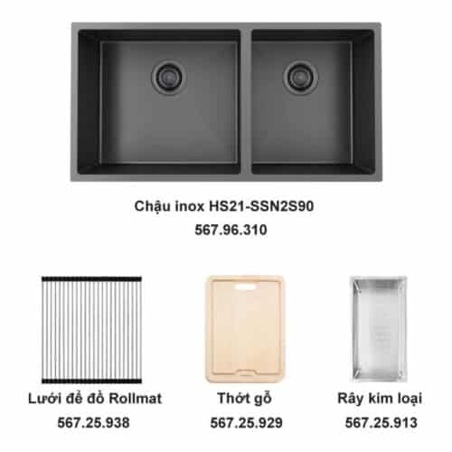 Bộ chậu rửa và phụ kiện Hafele HS21-SSN2S90 567.96.313 3 Bộ chậu rửa và phụ kiện Hafele HS21-SSN2S90 567.96.313