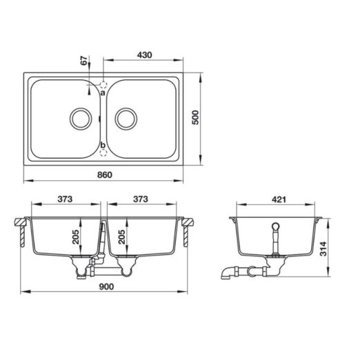 thông số kỹ thuật của Chậu đá Hafele Julius HS-GD8650 570.35.380