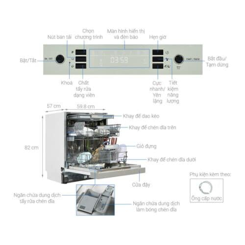 Máy rửa bát Hafele HDW-HI60C 533.23.120 7 Thông số kỹ thuật của máy rửa bát Hafele HDW-HI60C 533.23.120