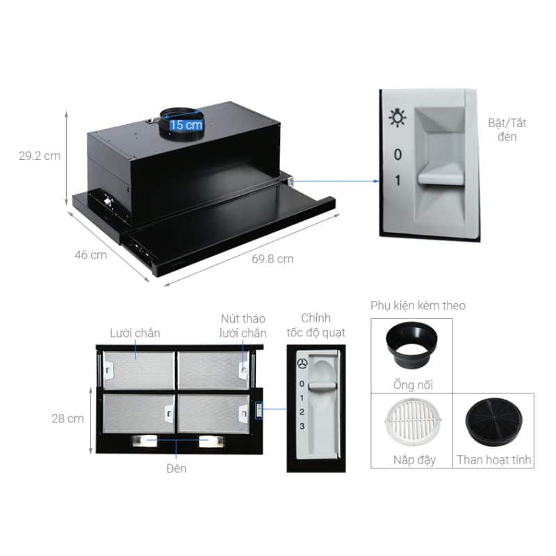 Thông số Máy hút mùi Hafele HH-SG70A 533.89.021 Thông số Máy hút mùi Hafele HH-SG70A 533.89.021