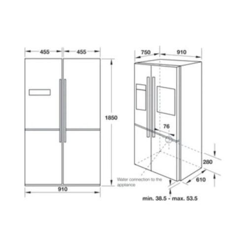 Tủ lạnh 4 cửa Hafele 539.16.230(2)