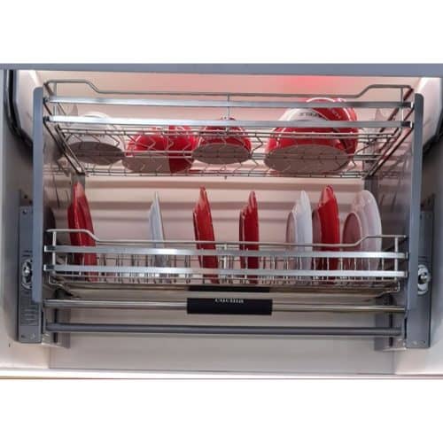Mặt trước rổ chén đĩa di động lướt tròn LENTO Cucina 504.76.004 Inox 304