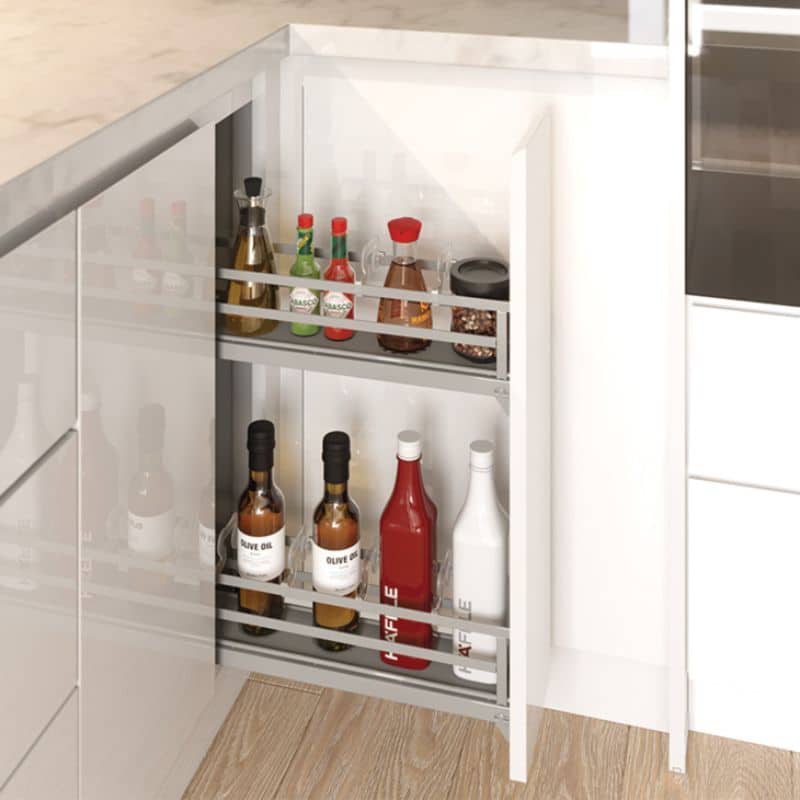 Ảnh thực tế bộ rổ gia vị Hafele Omero 549.20.891 200mm (trái) Ảnh thực tế bộ rổ gia vị Hafele Omero 549.20.891 200mm (trái)