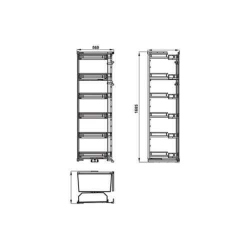 Bộ rổ Hafele Kara Swing 548.65.842 6 tầng 450mm