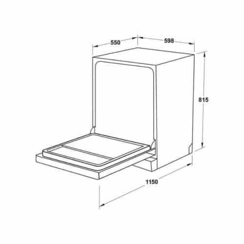 Kích thước của máy rửa bát âm tủ Hafele HDW-FI60AB