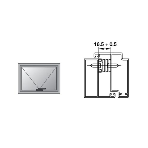 Kích thước bản lề chữ A cửa nhôm 88kg Hafele 972.05.217