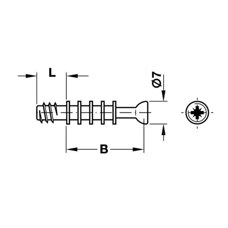 Kích thước chốt nối nhỏ ren M6 Dài 11mm Hafele 262.28.624 Kích thước chốt nối nhỏ ren M6 Dài 11mm Hafele 262.28.624