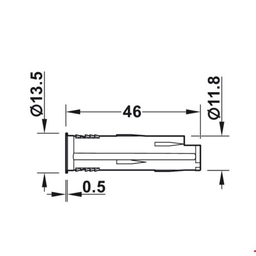 Công tắc cảm biến tắt/mở không chạm Hafele 833.89.126 3 Kích thước công tắc cảm biến tắt/mở không chạm Hafele 833.89.126