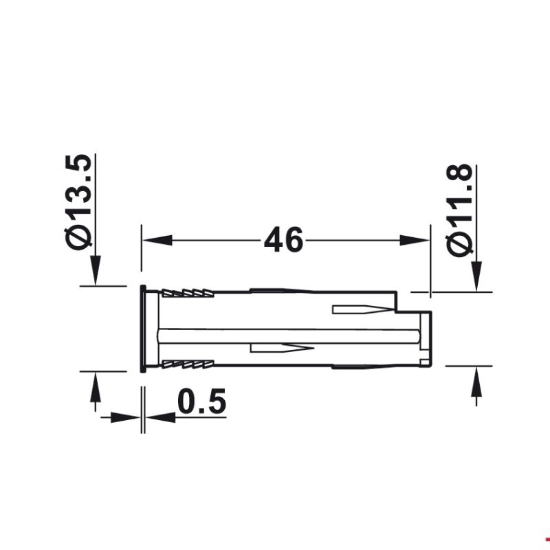 Kích thước công tắc cảm biến tắt/mở không chạm Hafele 833.89.126 Kích thước công tắc cảm biến tắt/mở không chạm Hafele 833.89.126