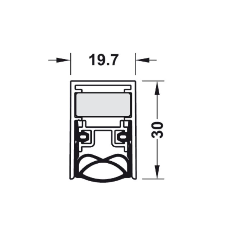 Kích thước thanh chắn bụi tự động 830 mm Hafele 950.05.912 Kích thước thanh chắn bụi tự động 830 mm Hafele 950.05.912