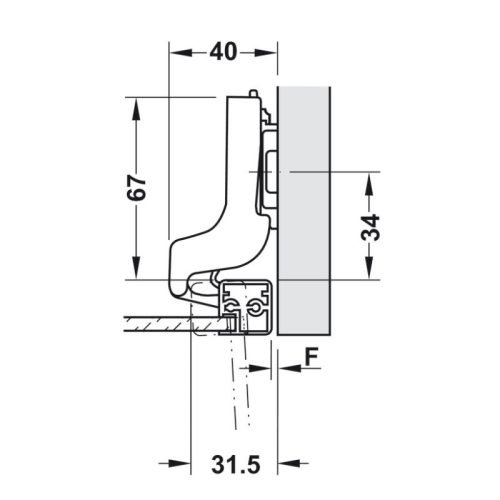 Bản Lề Metalla SM 110º Lọt Lòng Hafele 315.26.712 4 Kích thước lắp bản Lề Metalla SM 110º Lọt Lòng Hafele 315.26.712