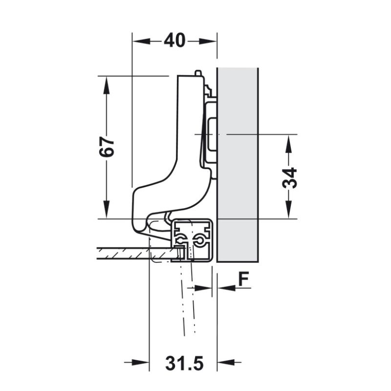 Kích thước lắp bản Lề Metalla SM 110º Lọt Lòng Hafele 315.26.712 Kích thước lắp bản Lề Metalla SM 110º Lọt Lòng Hafele 315.26.712