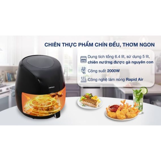 Công dụng nồi chiên không dầu 6.4L Hafele HS-AF601B 535.43.714 Công dụng nồi chiên không dầu 6.4L Hafele HS-AF601B 535.43.714